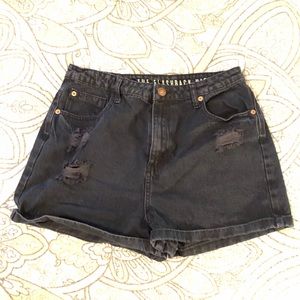 Flashback High Rise black denim shorts Pac Sun